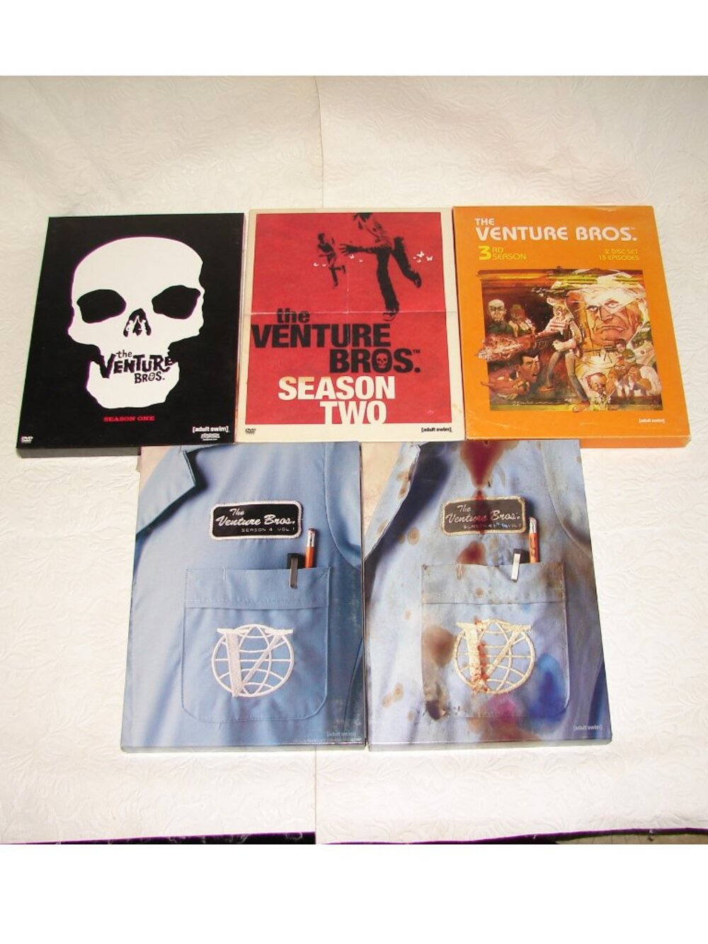 The Venture Bros. Seasons 1, 2, 3, 4 Vol. 1 & 2, DVD w/Slipcovers, Adult Swim